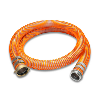 6" Orange & Clear PVC Suction Hose NPSH Female x NPT Male